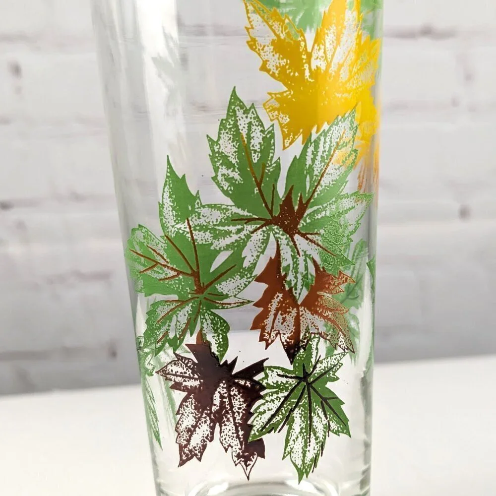 Vintage 50s Maple Leaves Highball Glass